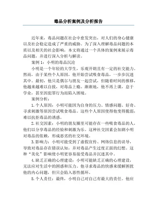 毒品分析案例及分析报告
