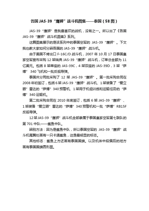 各国JAS-39“鹰狮”战斗机图集——泰国（58图）