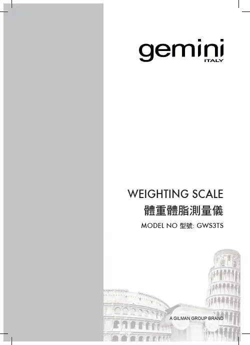 GWS3TS 體重體脂測量儀 使用指南说明书