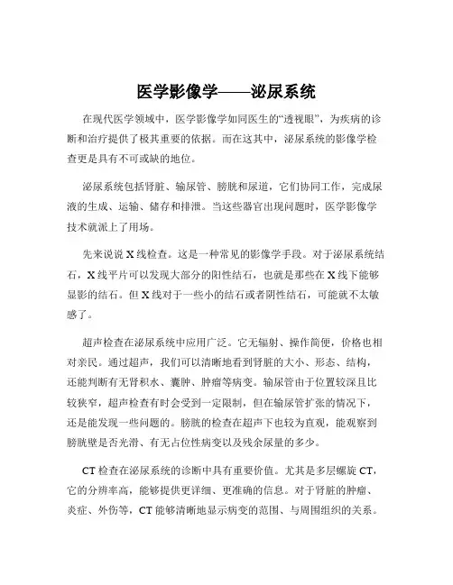 医学影像学——泌尿系统