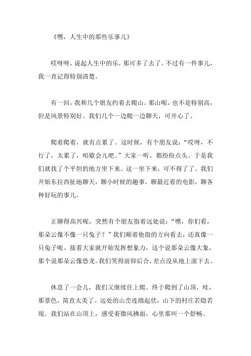 人生中的乐作文