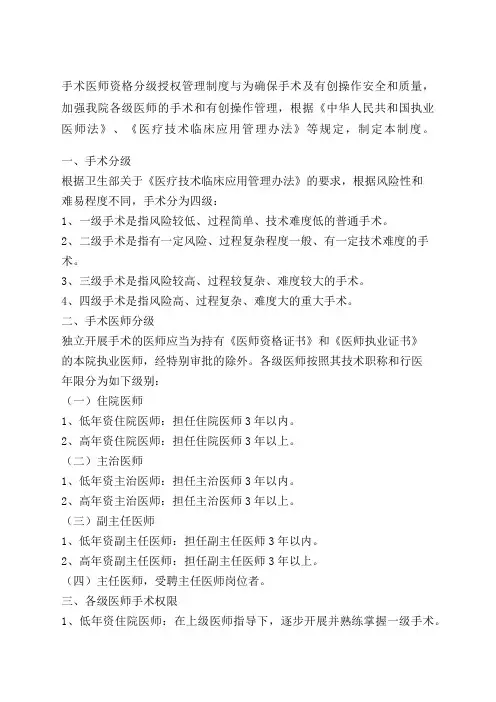 手术授权管理制度
