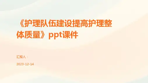 《护理队伍建设提高护理整体质量》ppt课件