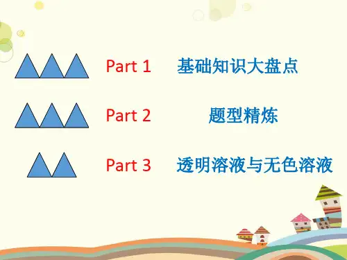 初中化学人教九年级下册第十一单元 盐 化肥 中考复习之离子共存PPT