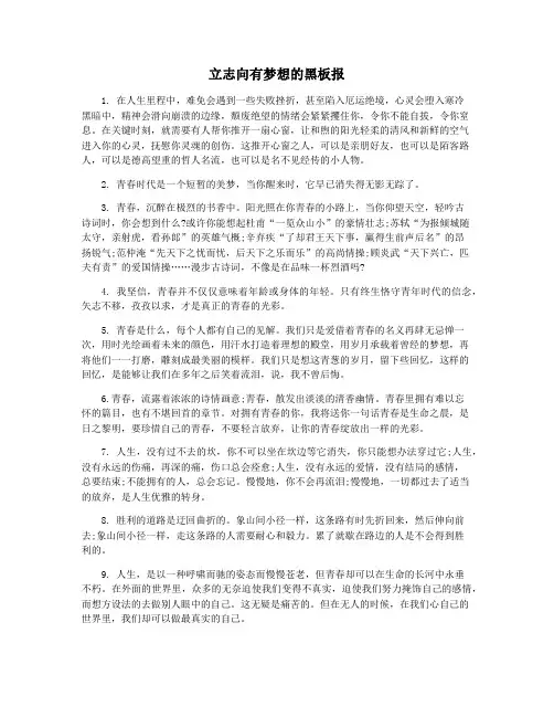 立志向有梦想的黑板报