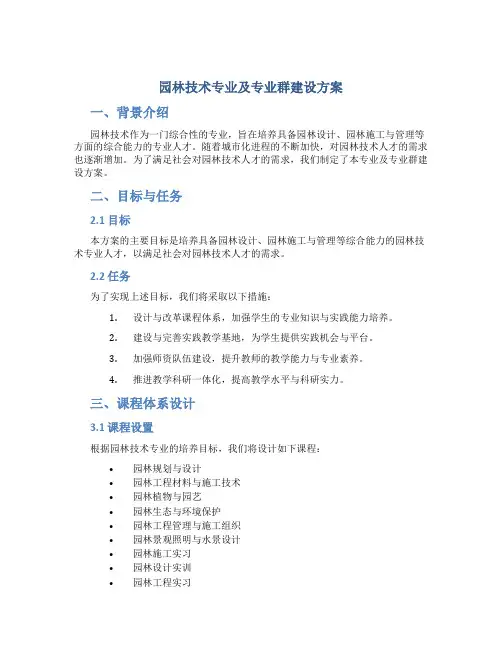 园林技术专业及专业群建设方案