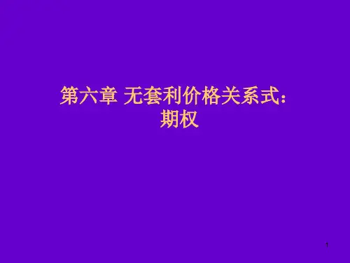 第六章无套利价格关系式期权