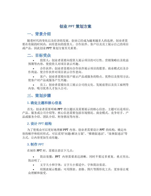 创业ppt策划方案