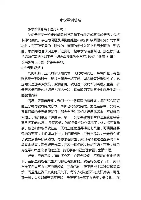 小学军训总结