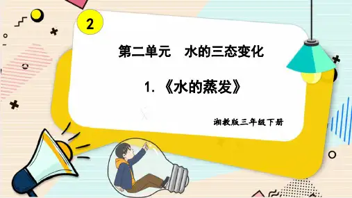 湘教版三年级下册科学第二单元1《水的蒸发》