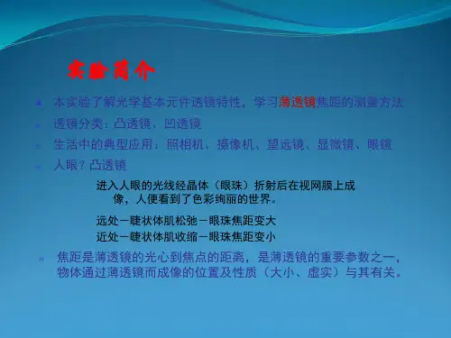 薄透镜焦距的测定