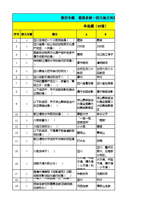 民俗文化复习题