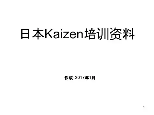 日本生产革新 Kaizen培训资料