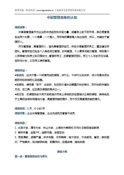 《中层管理者角色认知》