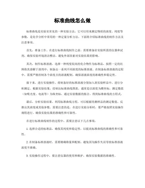 标准曲线怎么做