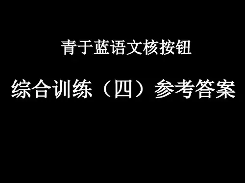 青于蓝高考语文核按钮综合训练(四)