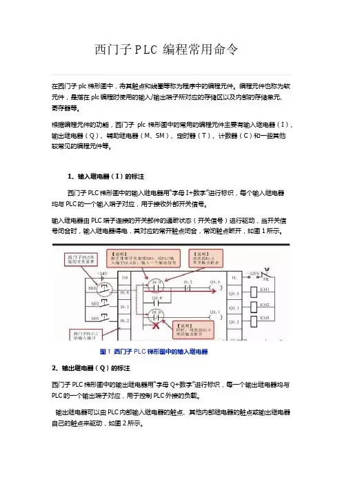 西门子PLC编程常用命令