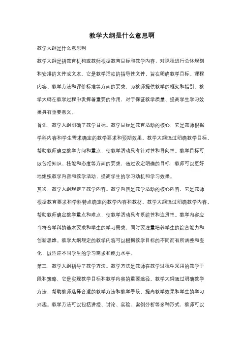 教学大纲是什么意思啊