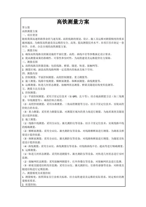 高铁测量方案