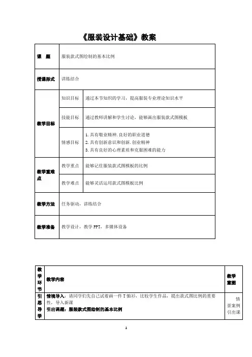 3.《服装设计基础》——服装款式图绘制的基本比例
