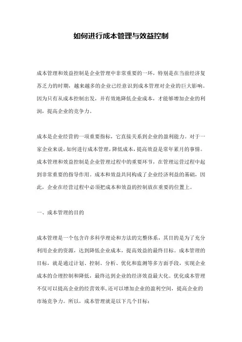 如何进行成本管理与效益控制