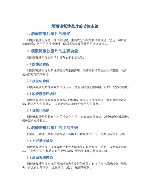 烟酸诺氟沙星片的功能主治