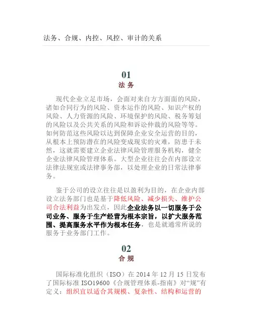 法务合规内控风控审计的关系
