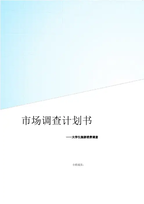 大学生旅游消费市场调查计划书