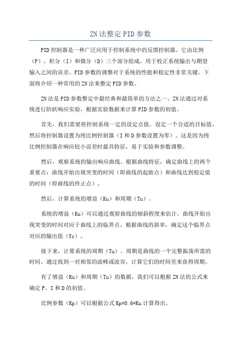 ZN法整定PID参数