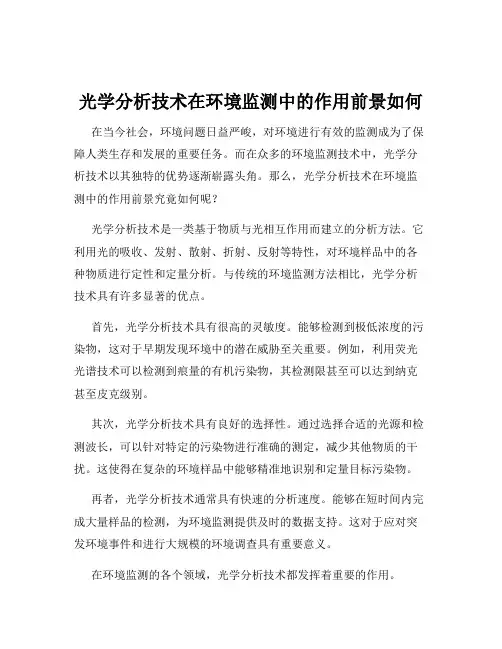 光学分析技术在环境监测中的作用前景如何