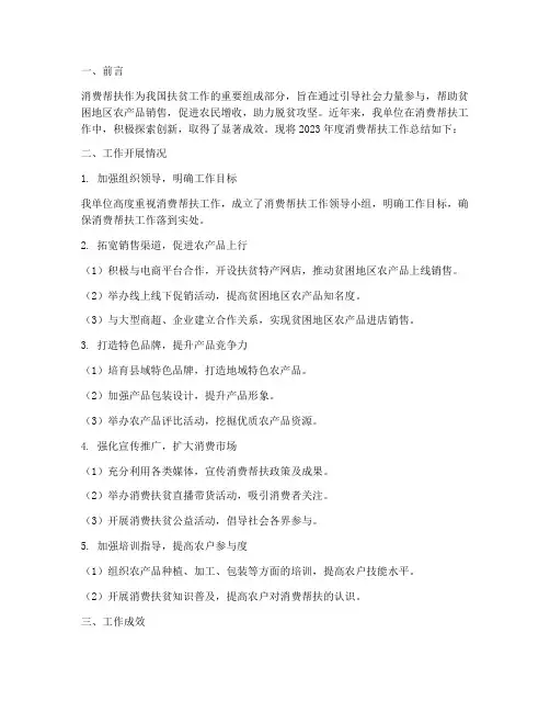 消费帮扶工作总结报告