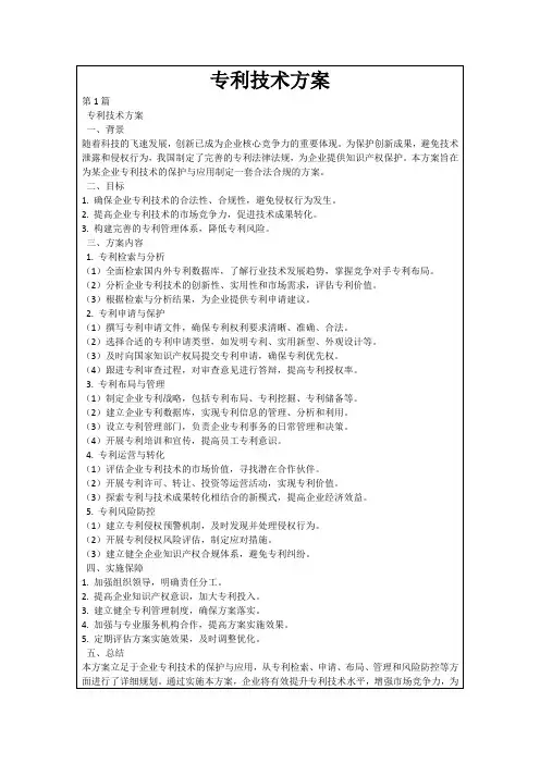 专利技术方案