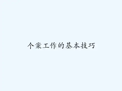 个案工作的基本技巧-PPT