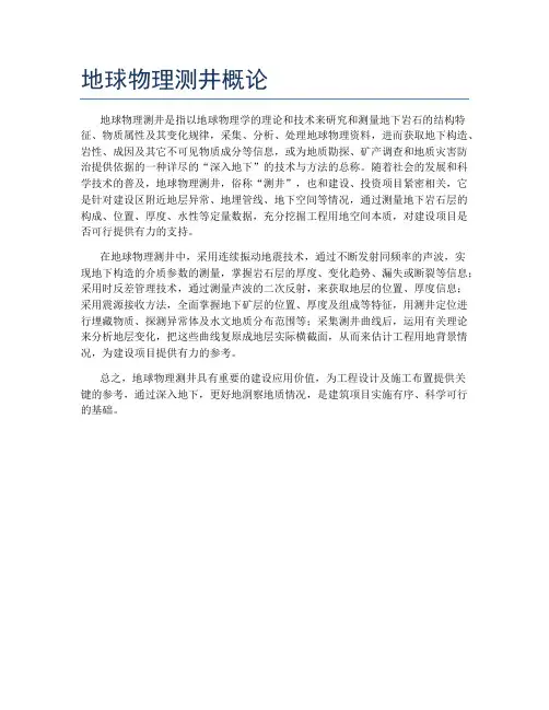 地球物理测井概论