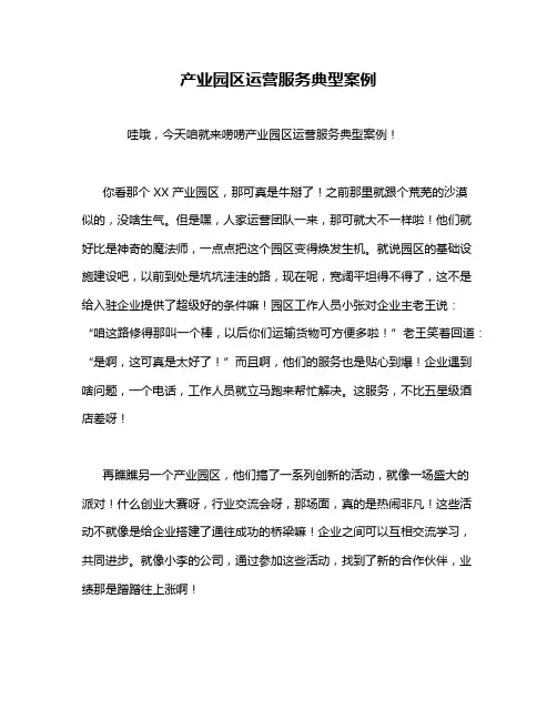 产业园区运营服务典型案例