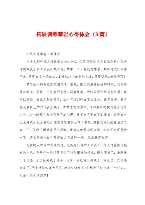 拓展训练攀岩心得体会(3篇)