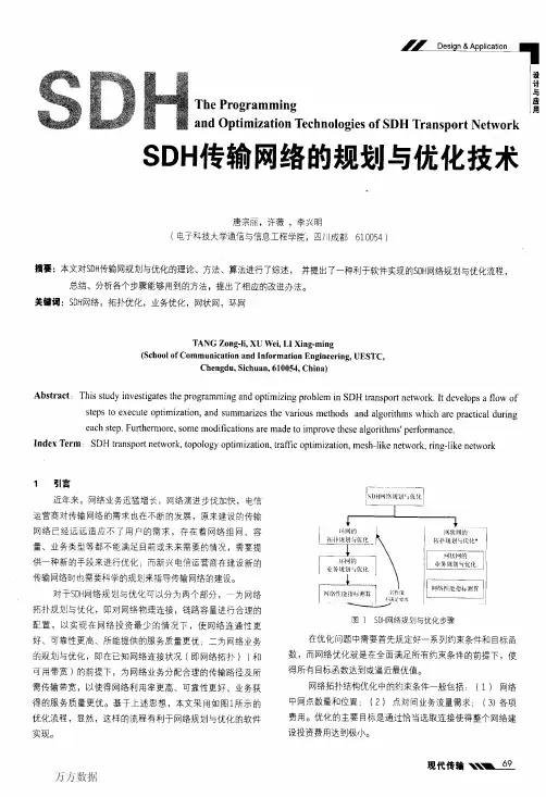 SDH传输网络的规划与优化技术