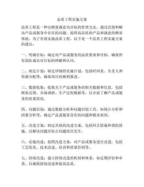 品质工程实施方案