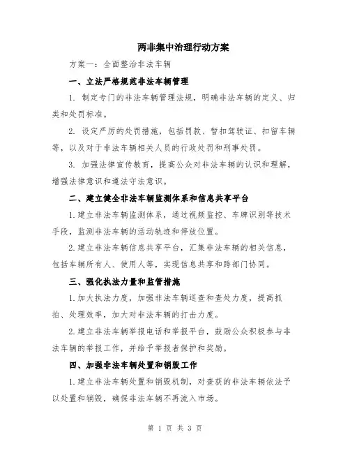 两非集中治理行动方案