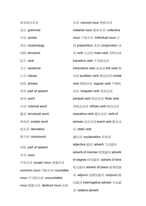(完整版)英语语法术语