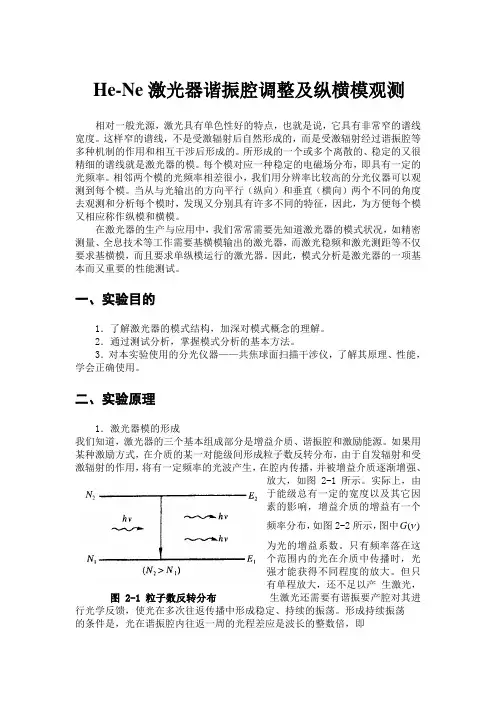He-Ne激光器谐振腔调整及纵横模观测