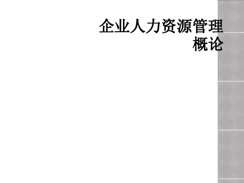 企业人力资源管理概论