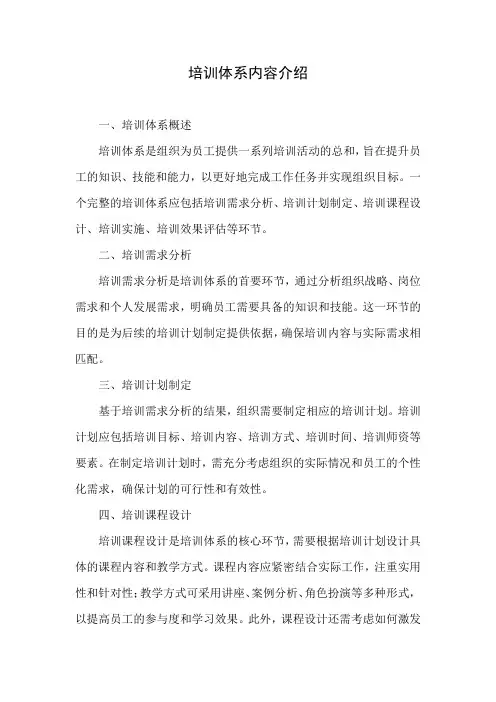 培训体系内容