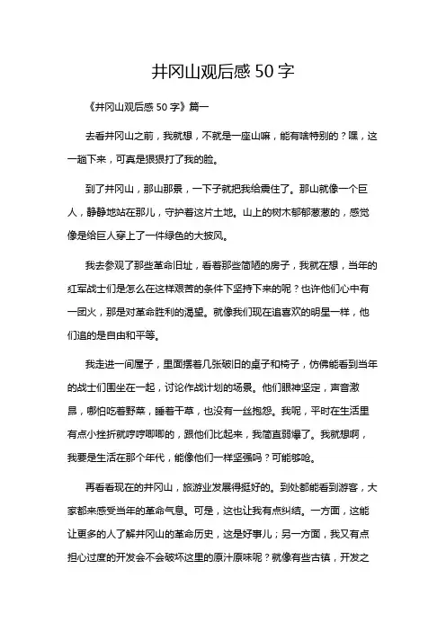 井冈山观后感50字