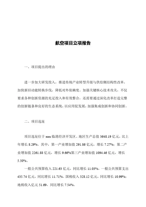 航空项目立项报告