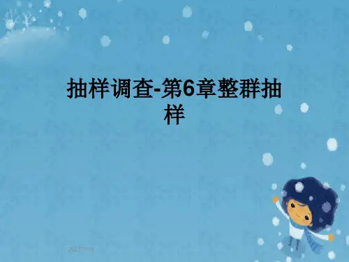 抽样调查-第6章整群抽样