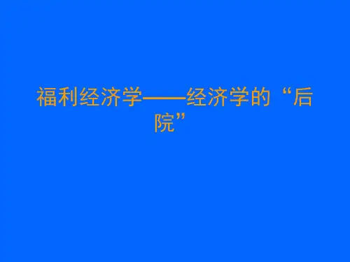 福利经济学基础理论讲义