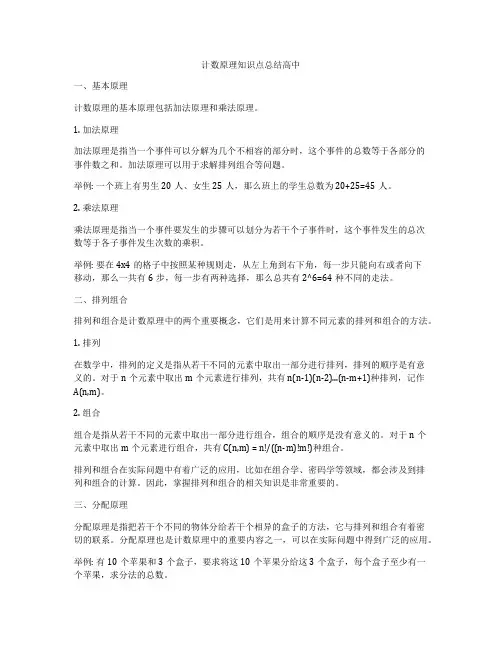 计数原理知识点总结高中