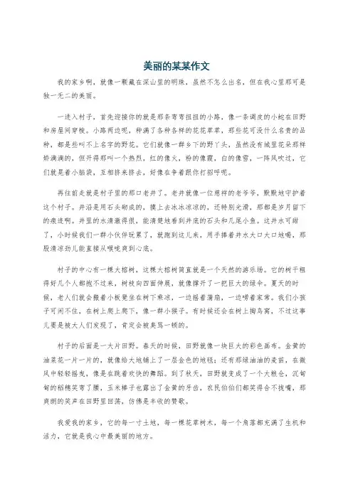 美丽的某某作文