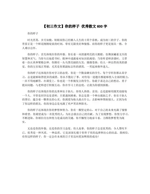 【初三作文】你的样子 优秀散文600字